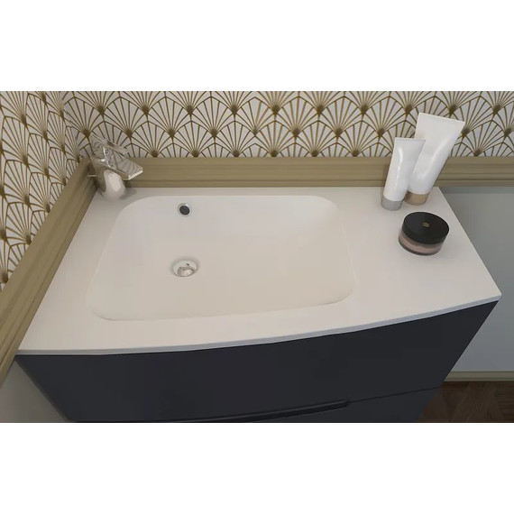 Тумба подвесная с раковиной Jacob Delafon Nona 80 см EB1888RU-442, серый антрацит (стеклянная раковина EB1884RU-DE1) фото 4