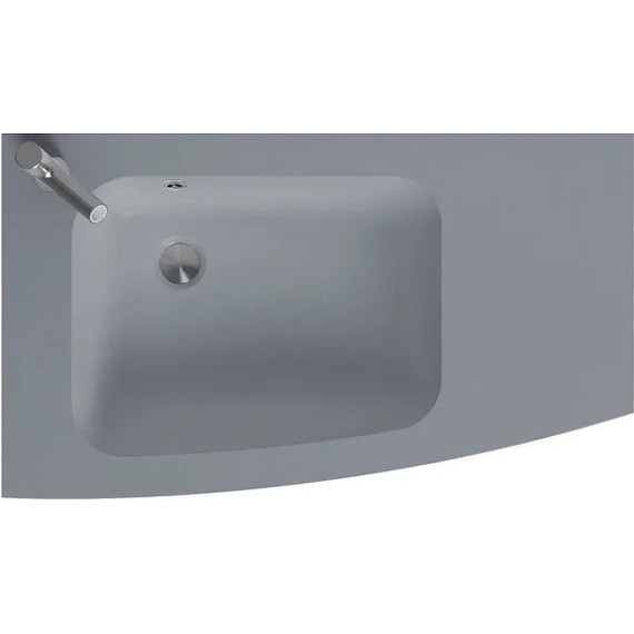 Тумба подвесная с раковиной Jacob Delafon Nona 80 см EB1888RU-G98, темно-синий (стеклянная раковина EB1884RU-DE4, серый матовый) фото 2