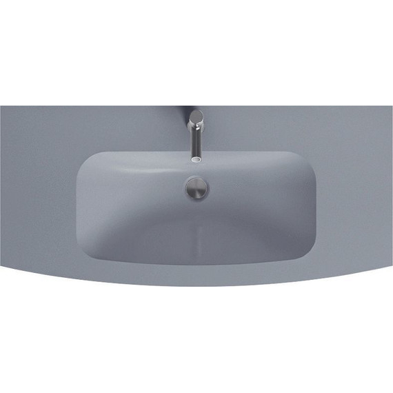 Тумба подвесная с раковиной Jacob Delafon Nona 100 см EB1889RU-G98, темно-синий (стеклянная раковина EB1885RU-DE4, серый матовый) фото 2