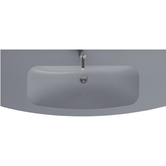 Тумба подвесная с раковиной Jacob Delafon Nona 120 см EB1890RU-G98, темно-синий (стеклянная раковина EB1886RU-DE4, серый матовый) фото 2