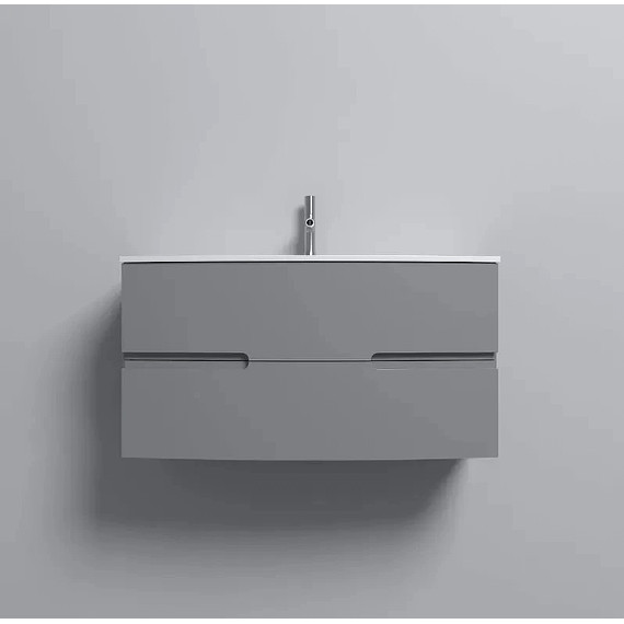 Тумба подвесная с раковиной Jacob Delafon Nona 100 см EB1889RU-442, серый антрацит (стеклянная раковина EB1885RU-DE1) фото 2