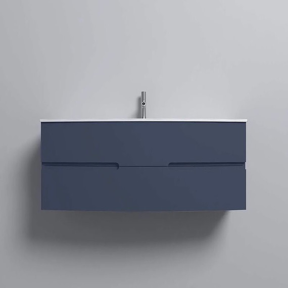 Тумба подвесная с раковиной Jacob Delafon Nona 120 см EB1890RU-G98, темно-синий (стеклянная раковина EB1886RU-DE1) фото 3