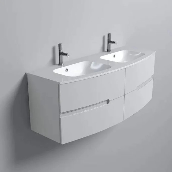 Тумба подвесная с раковиной Jacob Delafon Nona 140 см EB1891RU-G1C, белый глянцевый (раковина из искусственного мрамора EB1883RU-00) фото 2