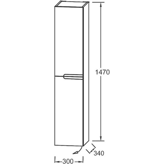 Пенал подвесной Jacob Delafon Nona 30x147 см L EB1892LRU-442, серый антрацит - 4 Пенал подвесной Jacob Delafon Nona 30x147 см L EB1892LRU-442, серый антрацит фото 4