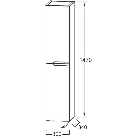 Пенал подвесной Jacob Delafon Nona 30x147 см L EB1892LRU-G98, темно-синий - 5 Пенал подвесной Jacob Delafon Nona 30x147 см L EB1892LRU-G98, темно-синий фото 5