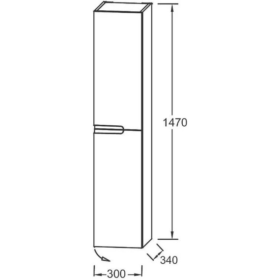 Пенал подвесной Jacob Delafon Nona 30x147 см R EB1892RRU-G98, темно-синий - 5 Пенал подвесной Jacob Delafon Nona 30x147 см R EB1892RRU-G98, темно-синий фото 5