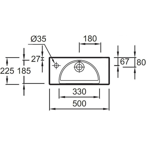 Раковина подвесная Jacob Delafon Odeon Rive Gauche 50 см L EGO112-55-00 фото 5