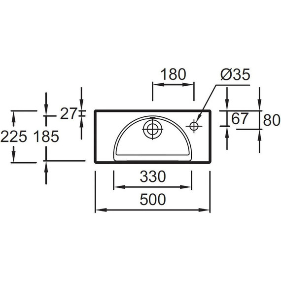 Раковина подвесная Jacob Delafon Odeon Rive Gauche 50 см R EGO112-56-00 фото 3