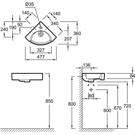Раковина угловая Jacob Delafon Odeon Rive Gauche 34 см EGP112-00 - 5 Раковина угловая Jacob Delafon Odeon Rive Gauche 34 см EGP112-00 фото 5