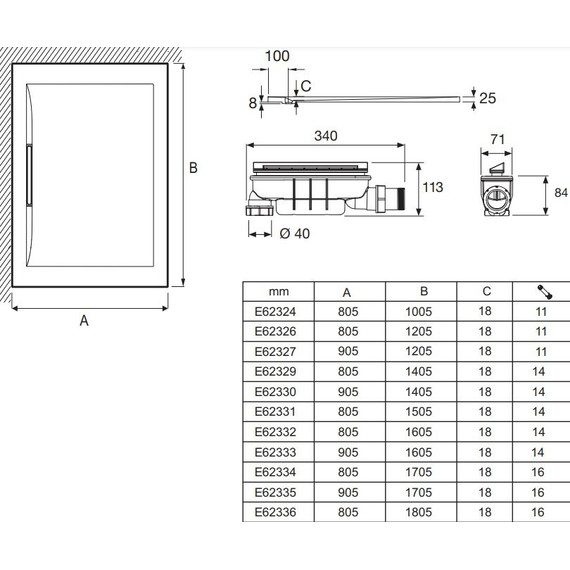 Акриловый поддон Jacob Delafon Flight Pure 140x90 см E62330-00 с сифоном фото 5