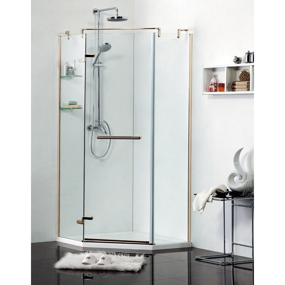 Душевое ограждение Azario Montreal AZ-NWG3231 90х90 см (стекло 8 мм) золото/прозрачное фото 3