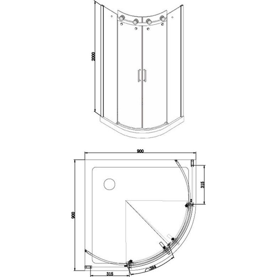 Душевое ограждение Azario Ottawa AZ-NKE2142 90х90 см (стекло 8 мм) алюминий/прозрачное - 4 Душевое ограждение Azario Ottawa AZ-NKE2142 90х90 см (стекло 8 мм) алюминий/прозрачное фото 4