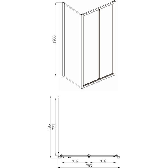 Душевое ограждение Azario Toronto AZ-NAA1432B 80х80 см, алюминий/прозрачное фото 4