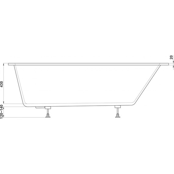 Ванна каменная Bas Марбея 170х75 см (на каркасе) фото 3