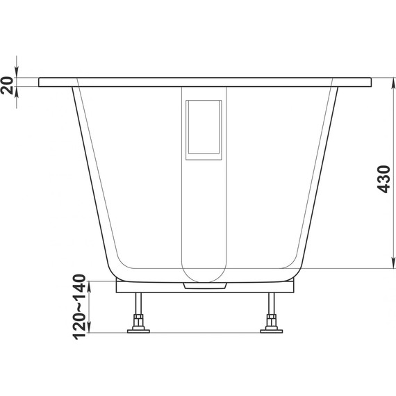 Ванна каменная Bas Марбея 170х75 см (на каркасе) фото 5