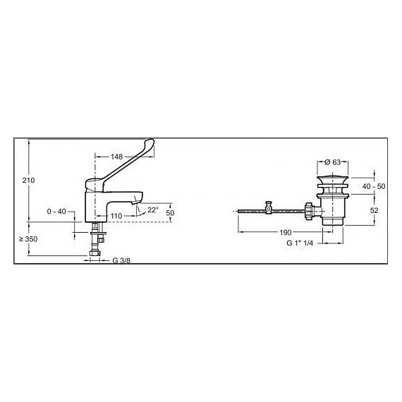 Смеситель для раковины локтевой Jacob Delafon Easy E16024-4-CP фото 2
