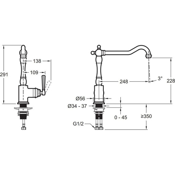 Смеситель для кухни Jacob Delafon Cleo 1889 E24317-CP фото 5