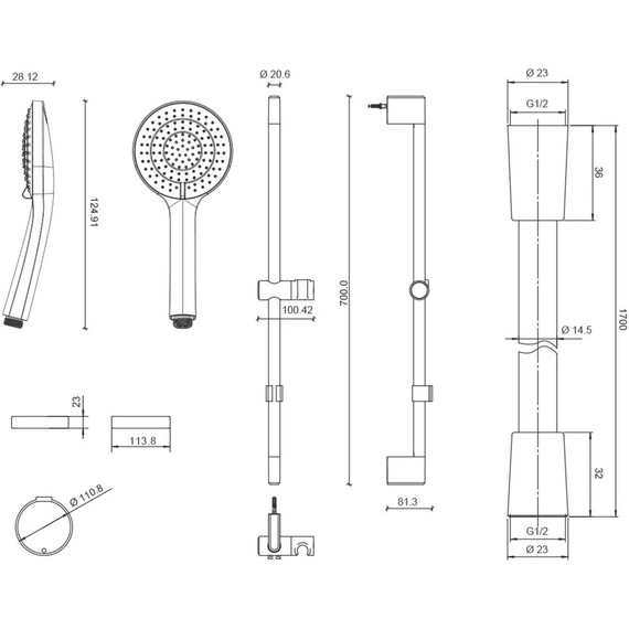 Душевой гарнитур Jacob Delafon Elite E32910-CP фото 4