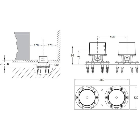Скрытая часть для напольного смесителя Jacob Delafon E32993-NF фото 2