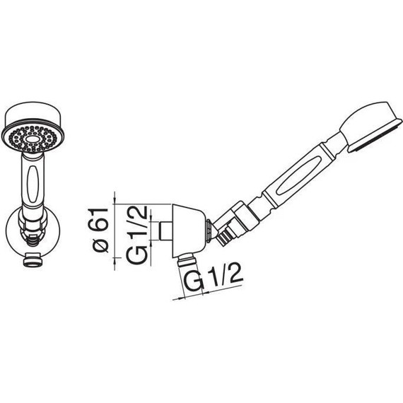 Душевой гарнитур Nobili AD143/7FLP, чёрный глянцевый фото 2