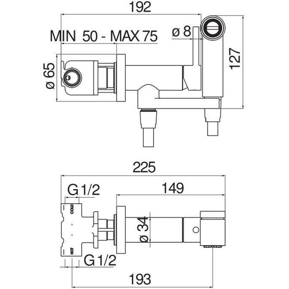 Набор для гигиенического душа Nobili AV00600IX, цвет шлифованный хром - 2 Набор для гигиенического душа Nobili AV00600IX, цвет шлифованный хром фото 2