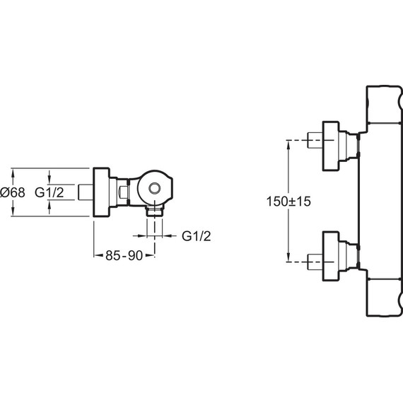 Смеситель для душа с термостатом Jacob Delafon Singulier E10872-CP фото 3
