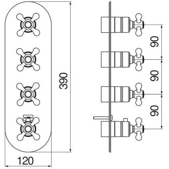Смеситель для душа с термостатом Nobili Grazia GRC5103GDP, золото фото 2