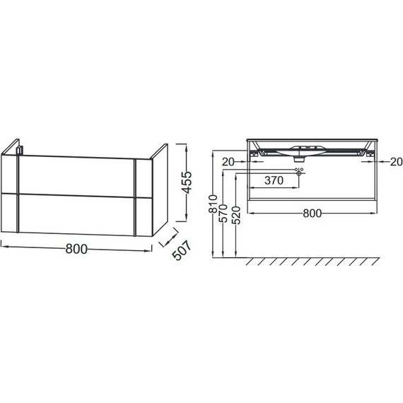 Тумба подвесная с раковиной Jacob Delafon Nouvelle Vague 80 см EB3030-G91, аквамарин глянцевый (раковина EXAR112-Z-00, белый) фото 3