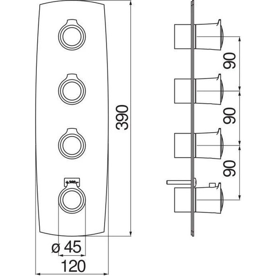 Смеситель для душа с термостатом Nobili Sofi SI98103GDP, золото фото 2