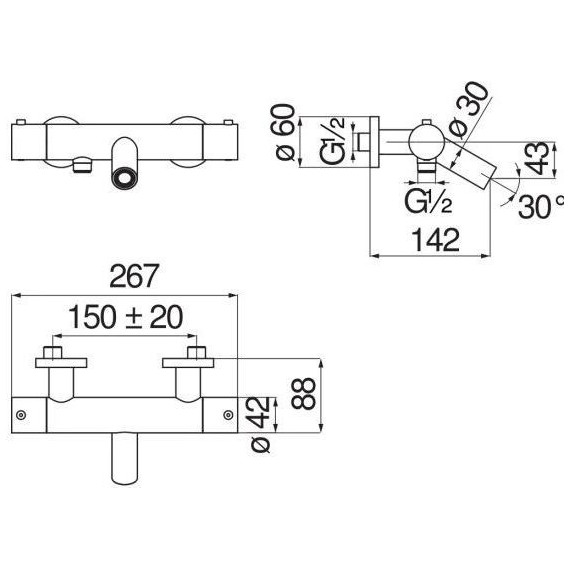 Смеситель для ванны с термостатом Nobili Velis VE125010/1FLP, чёрный глянцевый фото 2