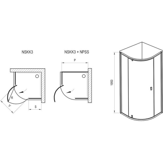 Душевое ограждение Ravak Nexty NSKK3 80 см 3O644U00Z1, сатин/прозрачное фото 6