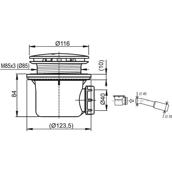 Сифон для душевого поддона Ravak Professional 90 X01749, чёрный фото 2