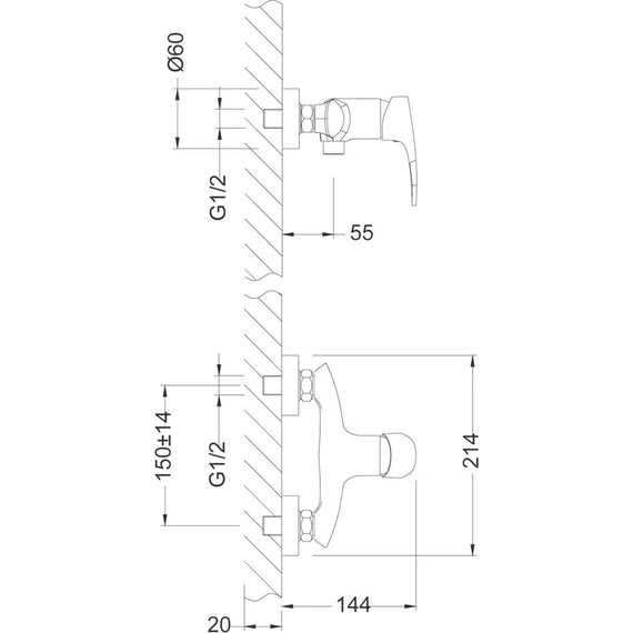 Смеситель для душа Lemark Linara LM0403C - 2 Смеситель для душа Lemark Linara LM0403C фото 2