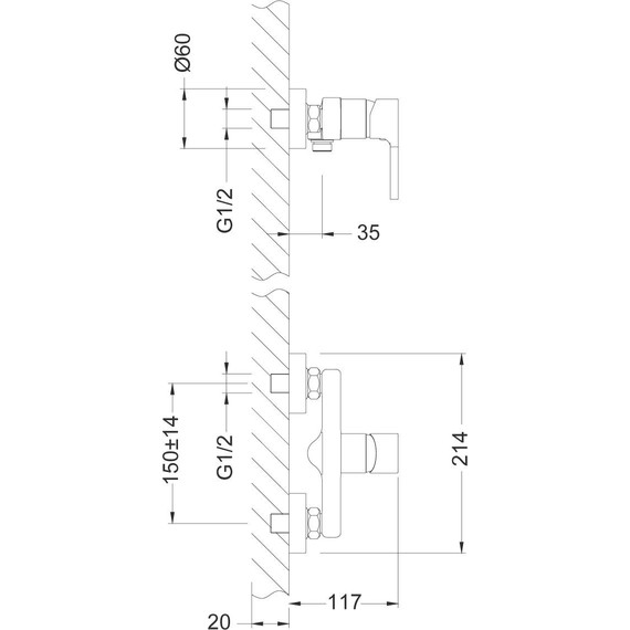 Смеситель для душа Lemark Aura LM0603C фото 2