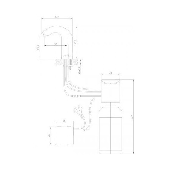 Дозатор для жидкого мыла сенсорный Lemark Project LM4642CE - 2 Дозатор для жидкого мыла сенсорный Lemark Project LM4642CE фото 2