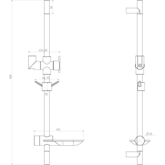 Душевая штанга Lemark 68 см LM8062C фото 2