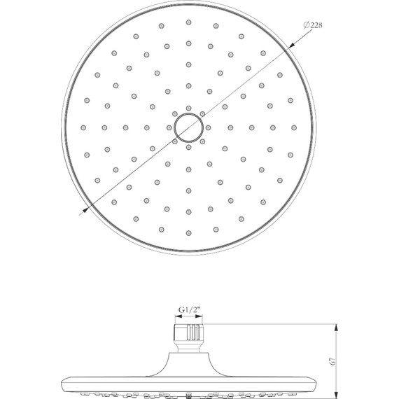 Верхний душ Lemark 228x228 мм LM8130C, хром/белый фото 2