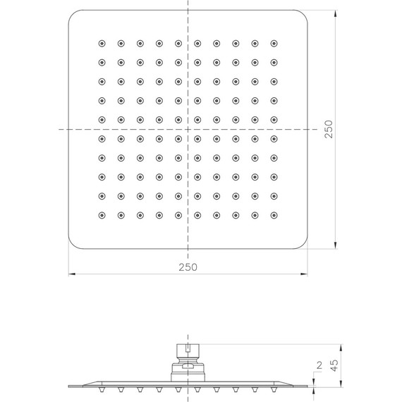 Верхний душ Lemark 250x250 мм LM9487S, полированная сталь фото 3