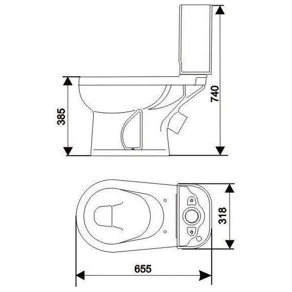Унитаз-компакт Оскольская керамика Ирида Стандарт с полипропиленовой крышкой 40301110402, Цвет производителя: белый - 3 Унитаз-компакт Оскольская керамика Ирида Стандарт с полипропиленовой крышкой 40301110402, Цвет производителя: белый фото 3