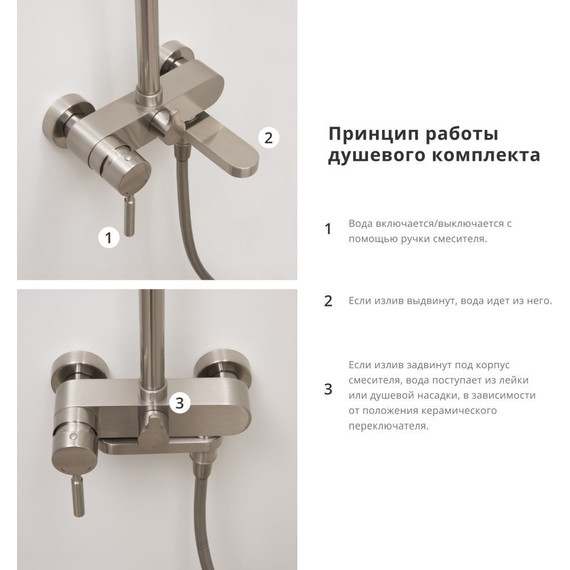 Душевая стойка  WasserKraft A14201, никель - 15 Душевая стойка  WasserKraft A14201, никель фото 15