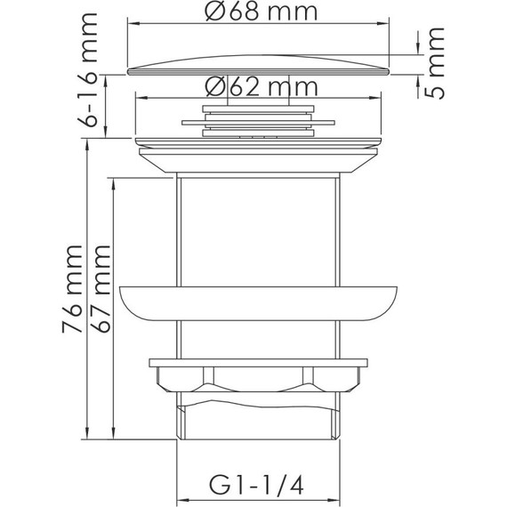 Донный клапан WasserKraft A248, золото глянцевое - 2 Донный клапан WasserKraft A248, золото глянцевое фото 2