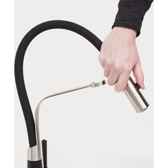 Смеситель для кухни WasserKraft A8417, черный/нержавеющая сталь фото 13