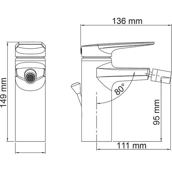 Смеситель для биде WasserKraft Lopau 3206 фото 5