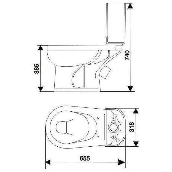 Унитаз-компакт Оскольская керамика Ирида Комфорт с крышкой дюропласт микролифт 40301130406 фото 5