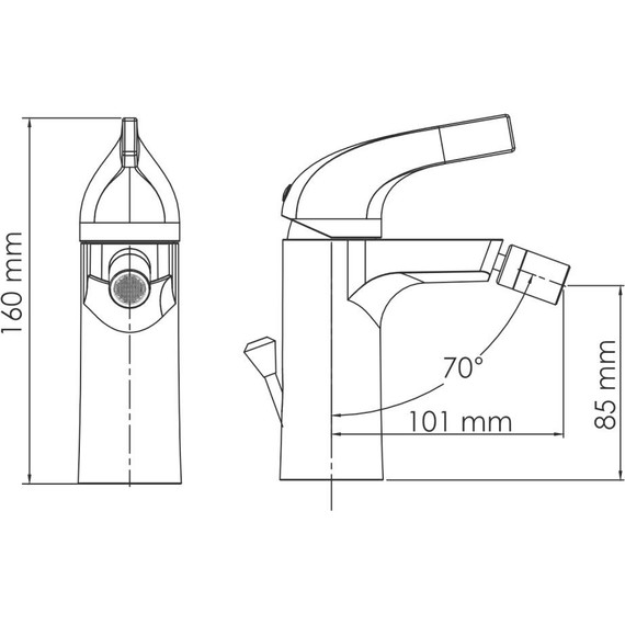 Смеситель для биде WasserKraft Sauer 7106, золото глянцевое фото 2