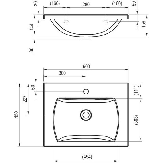 Тумба подвесная с раковиной Ravak Classic II 60 см X000001477, белый/серый фото 5