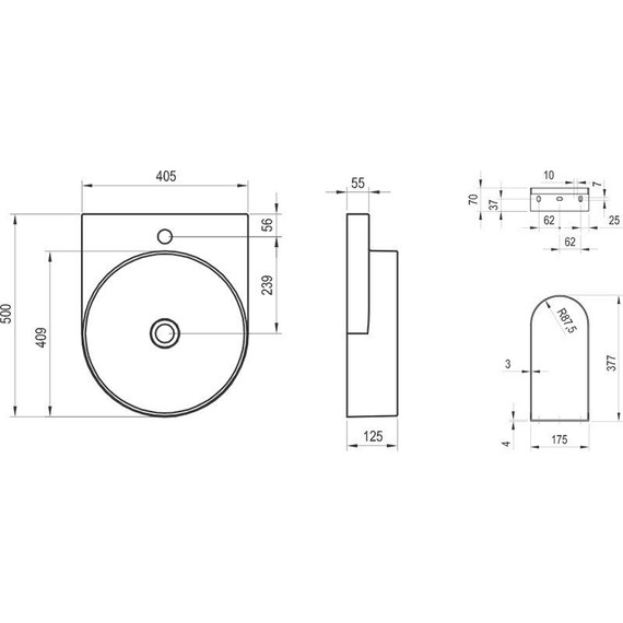 Раковина подвесная Ravak Yard 40 см XJX01240002 - 10 Раковина подвесная Ravak Yard 40 см XJX01240002 фото 10