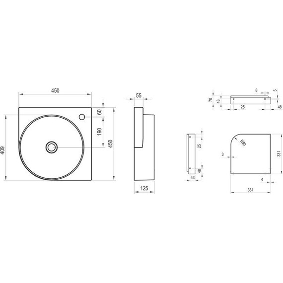 Раковина угловая Ravak Yard C 45 см XJX01245000 фото 9