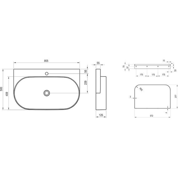 Раковина подвесная Ravak Yard 80 см XJX01280002 - 9 Раковина подвесная Ravak Yard 80 см XJX01280002 фото 9
