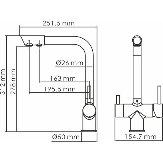 Смеситель для кухни WasserKraft A8357, белый матовый фото 12